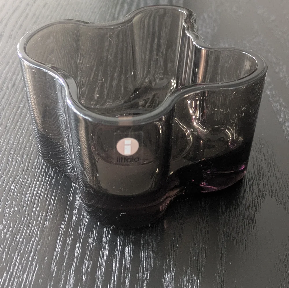 IITTALA Alvar Aalto Purple GLASS Votive TEALIGHT CANDLE HOLDER - Picture 2 of 8